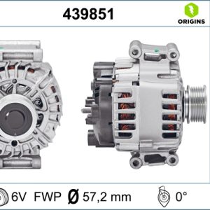 Alternator AUDI A3 Cabriolet (8P7) 1.8 TFSI benzina 160 cai VALEO 439851