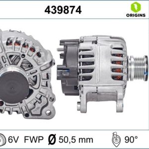 Alternator AUDI A1 Sportback (8XA, 8XF) 1.6 TDI diesel 115 cai VALEO 439874