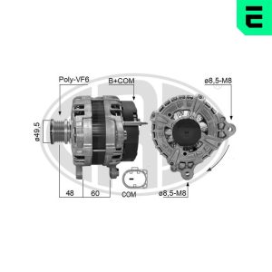 Alternator AUDI A3 (8V1, 8VK) 2.0 TDI quattro diesel 184 cai ERA 209635