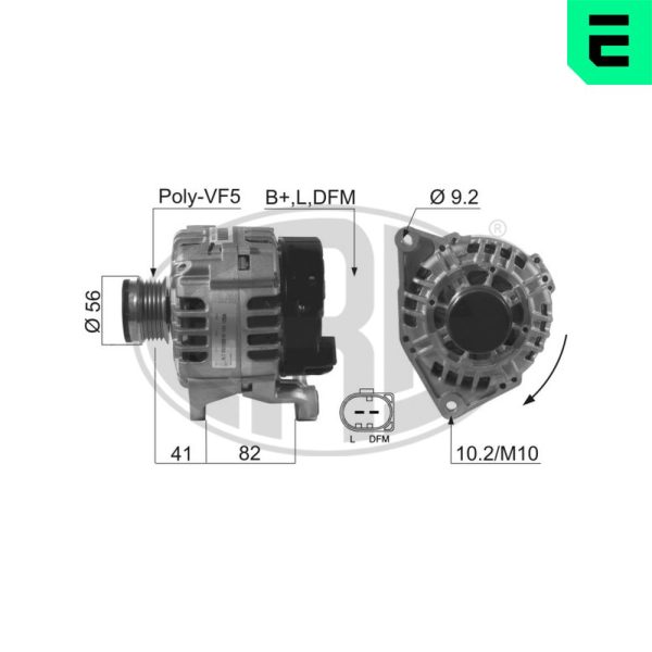 Alternator AUDI A3 (8P1) 2.0 TFSI quattro benzina 200 cai ERA 210524A