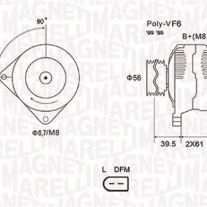 Alternator AUDI A3 Cabriolet (8P7) 2.0 TDI diesel 136 cai MAGNETI MARELLI 063731912010