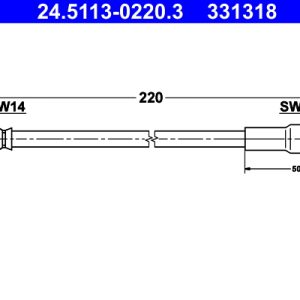 Furtun frana AUDI A4 B5 (8D2) 1.8 T quattro benzina 180 cai ATE 24.5113-0220.3