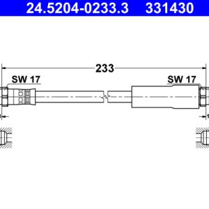 Furtun frana AUDI A3 (8P1) 1.6 TDI diesel 105 cai ATE 24.5204-0233.3