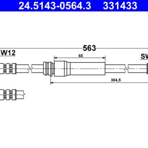 Furtun frana AUDI A3 (8P1) 1.6 FSI benzina 115 cai ATE 24.5143-0564.3