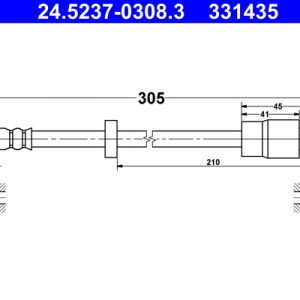 Furtun frana AUDI A4 B7 Avant (8ED) 3.0 quattro benzina 218 cai ATE 24.5237-0308.3