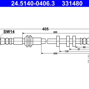 Furtun frana AUDI A4 Allroad B8 (8KH) 2.0 TFSI quattro benzina 224 cai ATE 24.5140-0406.3