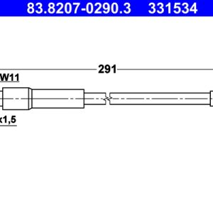 Furtun frana AUDI A3 (8V1, 8VK) 1.4 TSI benzina 150 cai ATE 83.8207-0290.3