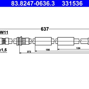 Furtun frana AUDI A3 (8V1, 8VK) 1.4 TSI benzina 150 cai ATE 83.8247-0636.3