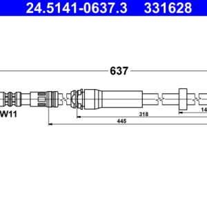 Furtun frana AUDI A4 Allroad B9 (8WH, 8WJ) 45 TFSI Mild Hybrid quattro benzina/elector 245 cai ATE 24.5141-0637.3
