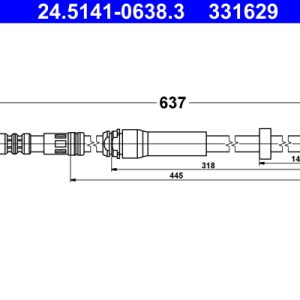 Furtun frana AUDI A4 Allroad B9 (8WH, 8WJ) 3.0 TDI quattro diesel 286 cai ATE 24.5141-0638.3