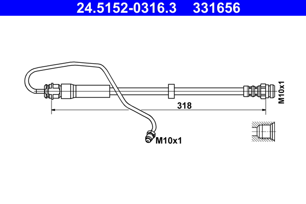 Furtun frana AUDI A4 Allroad B9 (8WH, 8WJ) 50 TDI Mild Hybrid quattro Diesel/electro 286 cai ATE 24.5152-0316.3
