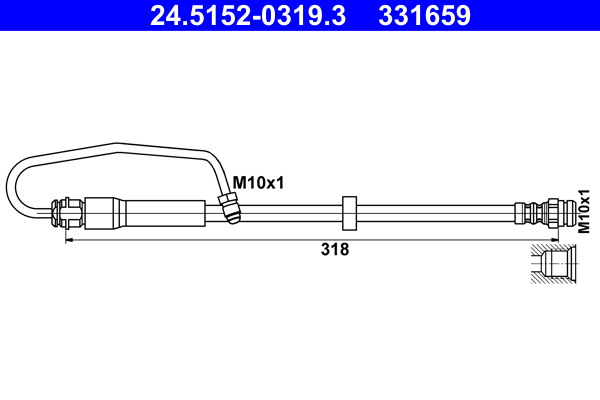 Furtun frana AUDI A4 Allroad B9 (8WH, 8WJ) 50 TDI Mild Hybrid quattro Diesel/electro 286 cai ATE 24.5152-0319.3