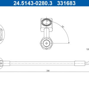 Furtun frana AUDI A3 (8V1, 8VK) 1.4 TSI benzina 150 cai ATE 24.5143-0280.3