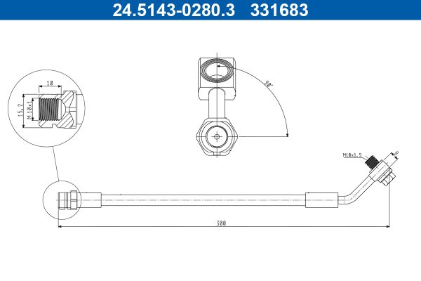 Furtun frana AUDI A3 (8V1, 8VK) 1.4 TSI benzina 150 cai ATE 24.5143-0280.3