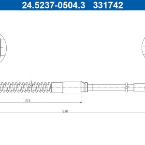Furtun frana AUDI A3 (8P1) 1.6 FSI benzina 115 cai ATE 24.5237-0504.3