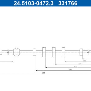 Furtun frana AUDI A4 B8 (8K2) 2.0 TFSI quattro benzina 224 cai ATE 24.5103-0472.3