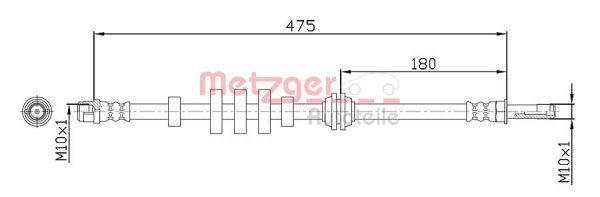 Furtun frana AUDI A4 B8 (8K2) 2.0 TDI quattro diesel 190 cai METZGER 4110447