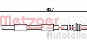 Furtun frana AUDI A3 (8V1, 8VK) 1.4 TSI benzina 150 cai METZGER 4111475