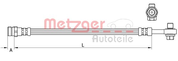 Furtun frana AUDI A3 (8V1, 8VK) 1.2 TFSI benzina 110 cai METZGER 4111477