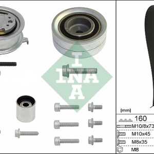 Kit distributie AUDI A3 (8P1) 1.6 TDI diesel 90 cai INA 530 0550 10