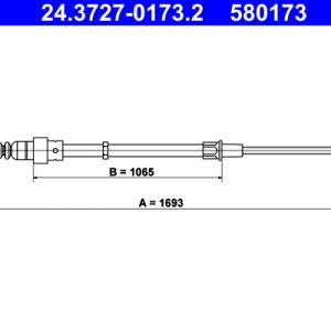 Cablu frana de parcare AUDI A3 (8L1) 1.8 T benzina 150 cai ATE 24.3727-0173.2