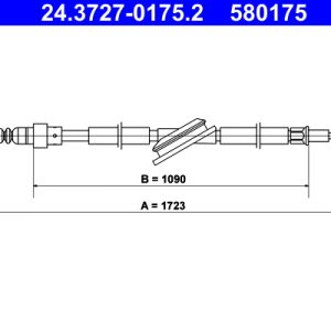 Cablu frana de parcare AUDI A3 (8L1) S3 quattro benzina 210 cai ATE 24.3727-0175.2