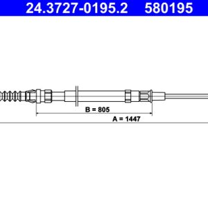 Cablu frana de parcare AUDI A3 Sportback (8PA) RS3 quattro benzina 340 cai ATE 24.3727-0195.2