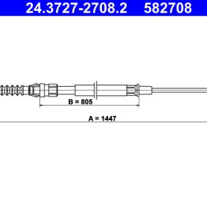 Cablu frana de parcare AUDI A3 Sportback (8PA) 1.8 TFSI benzina 160 cai ATE 24.3727-2708.2