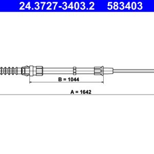 Cablu frana de parcare AUDI A1 Sportback (8XA, 8XF) 1.6 TDI diesel 105 cai ATE 24.3727-3403.2