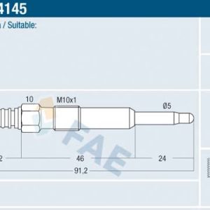 Bujie incandescenta AUDI A3 (8L1) 1.9 TDI quattro diesel 130 cai FAE 74145