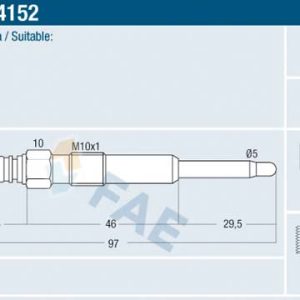 Bujie incandescenta AUDI A3 (8L1) 1.9 TDI diesel 100 cai FAE 74152