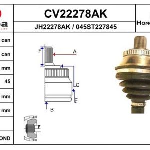 Cap planetara AUDI A4 B5 (8D2) S4 quattro benzina 265 cai EAI CV22278AK