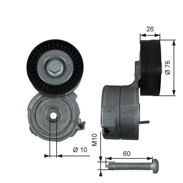 Intinzator curea transmisie AUDI A4 B7 Cabriolet (8HE) 3.2 FSI quattro benzina 255 cai GATES T38423