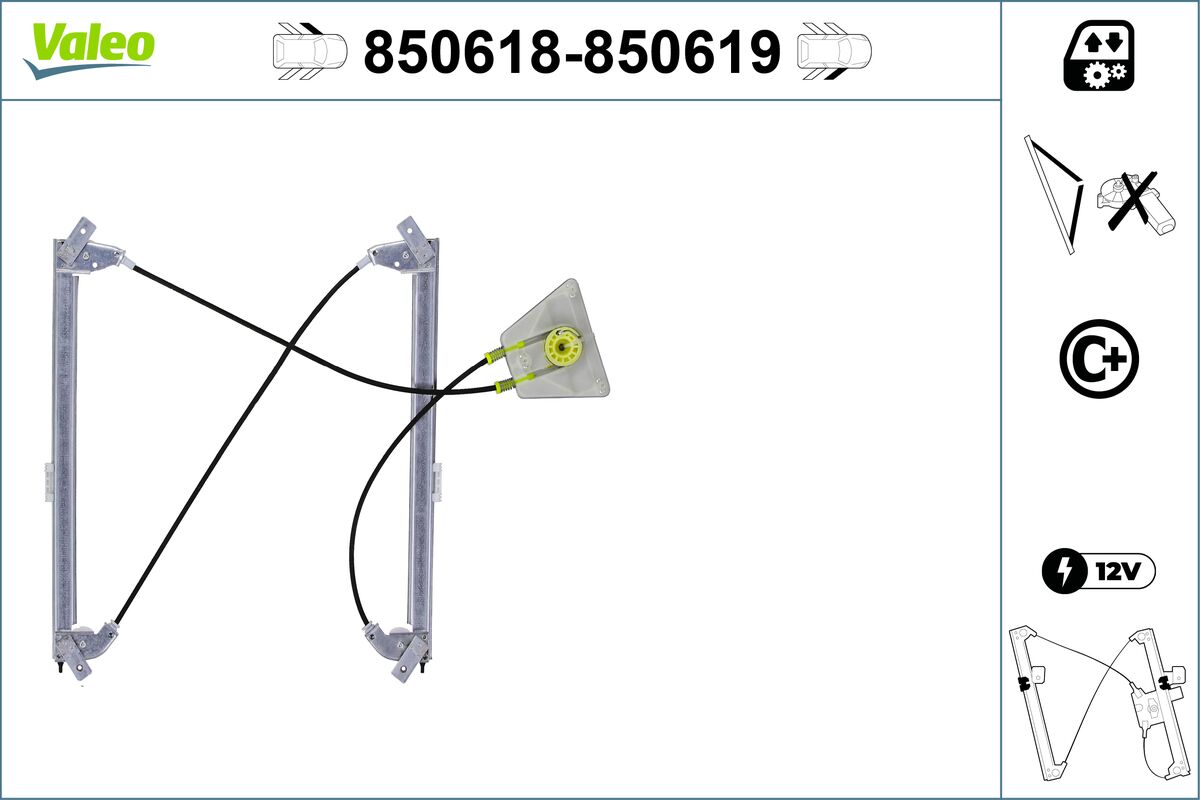 Mecanism actionare geam AUDI A3 Sportback (8PA) 2.0 TDI quattro diesel 140 cai VALEO 850618