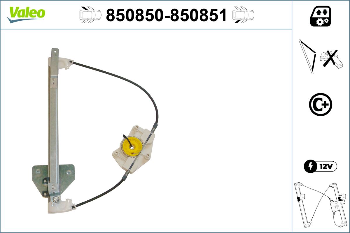 Mecanism actionare geam AUDI A4 B7 Avant (8ED) 2.0 TFSI quattro benzina 200 cai VALEO 850850