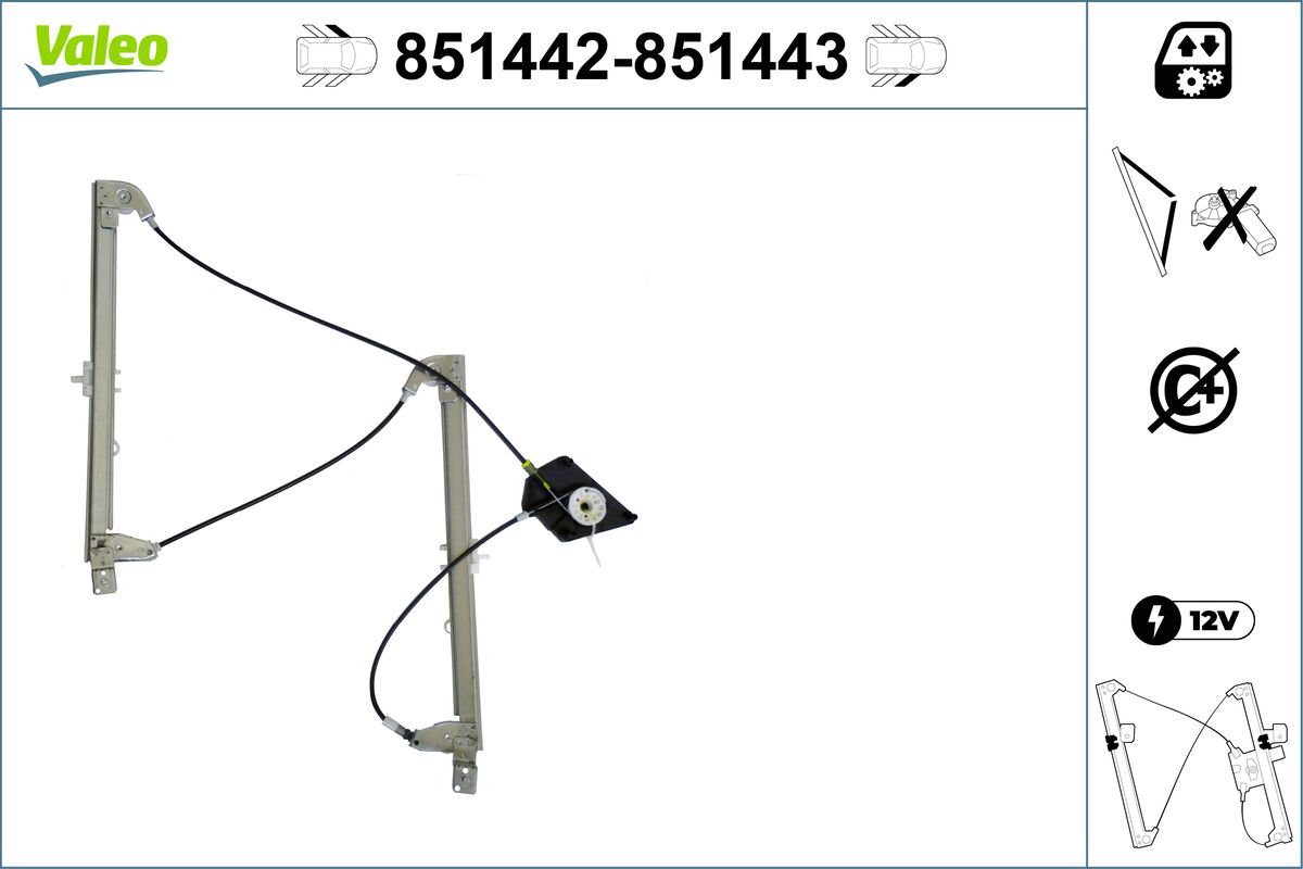 Mecanism actionare geam AUDI A3 Limousine (8VS, 8VM) 1.2 TFSI benzina 105 cai VALEO 851442