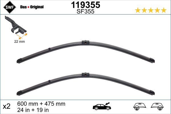 Lamela stergator AUDI A3 (8P1) 2.0 FSI benzina 150 cai SWF 119355