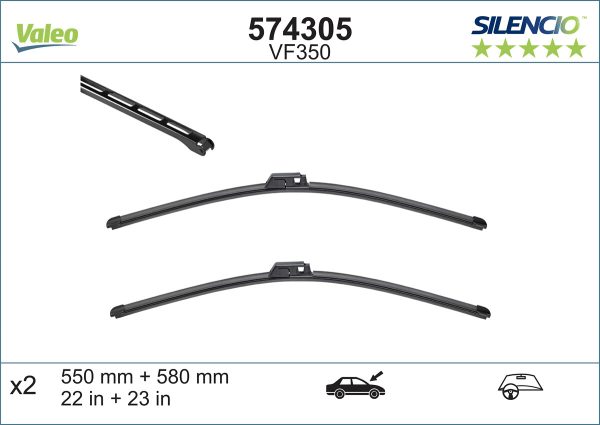 Lamela stergator AUDI A4 B7 Cabriolet (8HE) 3.2 FSI quattro benzina 255 cai VALEO 574305