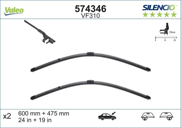 Lamela stergator AUDI A3 (8P1) 3.2 V6 quattro benzina 250 cai VALEO 574346