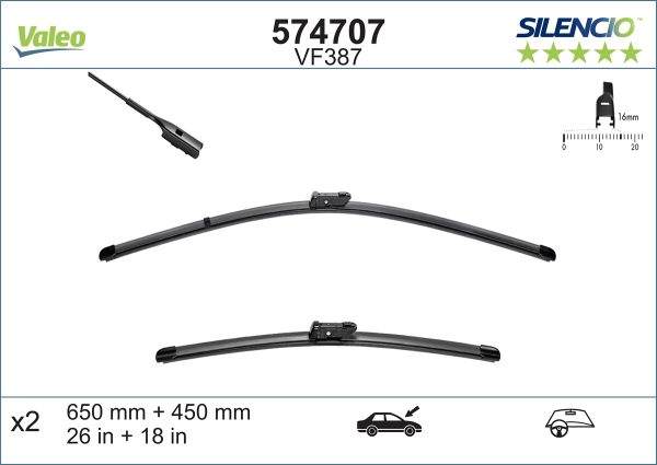 Lamela stergator AUDI A3 (8V1, 8VK) 1.4 TSI benzina 150 cai VALEO 574707