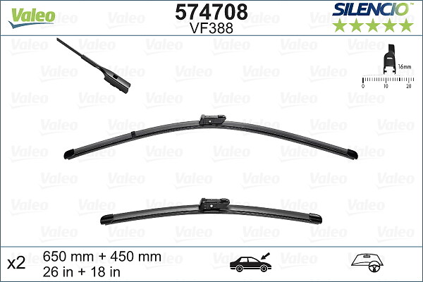 Lamela stergator AUDI A3 Sportback (8VA, 8VF) 1.4 TFSI g-tron Benzina/Gaz metan (GNC) 110 cai VALEO 574708