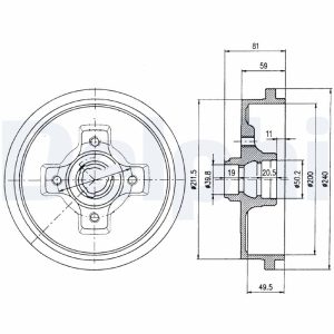 Tambur frana DELPHI BF310