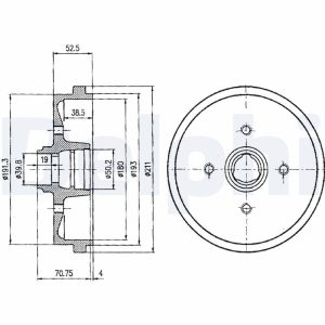 Tambur frana DELPHI BF96