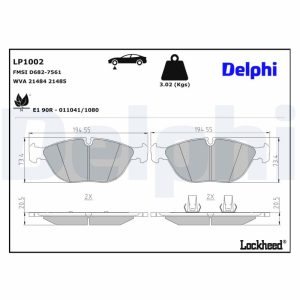 Set placute frana DELPHI LP1002