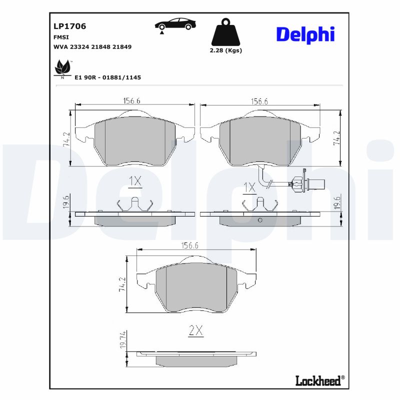 Set placute frana DELPHI LP1706