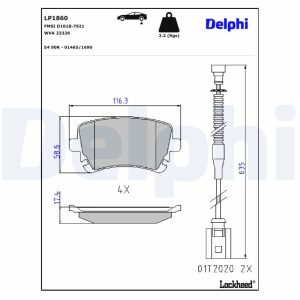 Set placute frana DELPHI LP1860