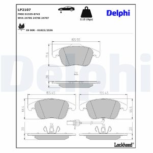 Set placute frana DELPHI LP2107