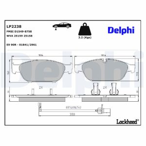 Set placute frana DELPHI LP2238