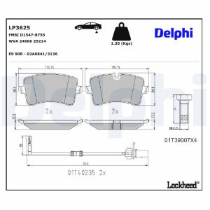Set placute frana DELPHI LP3625