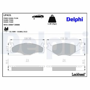 Set placute frana DELPHI LP421